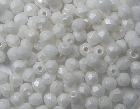FP1-03-24001AL Pearl Shine White Czech Glass Facet Firepolish 3mm 50 stuks