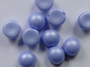 CAB-2-hole-02010-29310 2-hole Cabochons, 6 mm, Alabaster Pastel Blue - Afbeelding 1