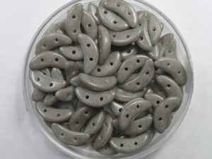 CZM-CR-S0015WH 2 hole Crescent Beads, 10x3 mm, Czech Mates, ColorTrends: Opaque Sharkskin - Afbeelding 1