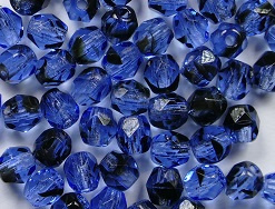 FP1-04-38036 Sapphire Tortoise Czech Glass Facet Firepolish 4mm 50 stuks