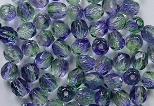 FP1-04-48006CR Dual Coated Blueberry/Green Tea Czech Glass Facet Firepolish 4mm 50 stuks - Afbeelding 1