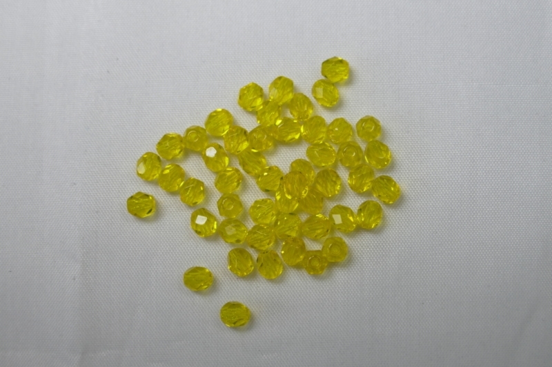 FP1-04-80010 Lemon Czech Glass Facet Firepolish 4mm FP1-04-80010 Lemon Czech Glass Facet Firepolish 4mm