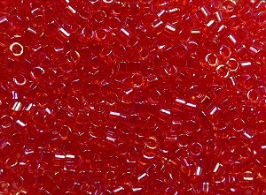 DB-11-2374 Fancy Lined Scarlet Miyuki Delica's 11/0