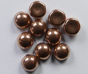 CAB-2-hole-00030-27100 2-hole Cabochons, 6 mm, Capri Gold Full 10 stuks