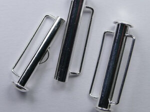 Ronde schuifsluiting, Slide bar 26,5 mm, silver plated