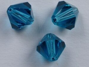 6 mm Blue Zircon Swarovski Element Bicones - Afbeelding 1