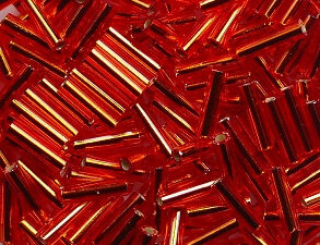 M-BGL-6-0010 Silverlined Flame Red Miyuki Bugles 6mm