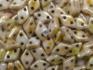 CM-DI-65455WH Ultra Luster Opaque Green CzechMates 2-hole Diamond Beads, 5 gram