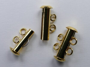 Ronde schuifsluiting, 2 strengen, gold plated