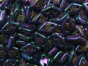 CM-DI-21495JT Iris Purple CzechMates 2-hole Diamond Beads, 5 gram
