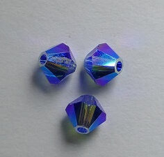 SW-04-SAPAB2 4 mm Sapphire AB2x Swarovski Element Bicones - Afbeelding 1
