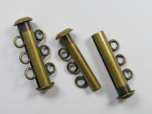 Vertical Loop schuifsluiting, 3 strengen, antique gold plated - Afbeelding 1