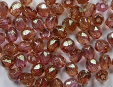 FP1-03-00030LK Luster Pink Czech Glass Facet Firepolish 3mm 50 stuks