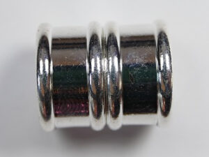 Magnetische 'bamboe'sluiting, 20x15 mm, Zilverkleurig