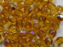 FP1-04-10060X Topaz AB Czech Glass Facet Firepolish 4mm 50 stuks - Afbeelding 1
