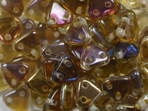 CMTR-00030W 2 hole Triangle Beads, 6 mm, Czech Mates, Twilight Crystal