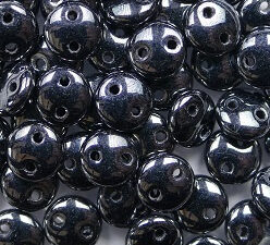 CZM-L-L23980, CzechMate Lentils, Jet Hematite 40 Pc.