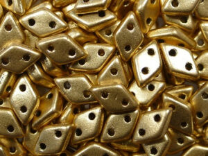 CM-DI-0171JT Matte Metallic Flax CzechMates 2-hole Diamond Beads, 5 gram