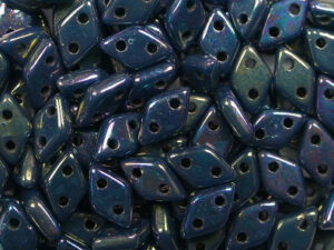 CM-DI-63150LH Persian Turquoise Oxidized Bronze CzechMates 2-hole Diamond Beads, 5 gram