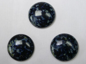 CAB-R24-23980-86800 Black Picasso Czech Round Cabochon 24 mm - Afbeelding 1