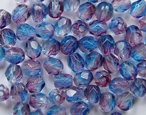 FP1-04-3313CRK Dual Coated Fuchsia/Sapphire Czech Glass Facet Firepolish 4mm 50 stuks