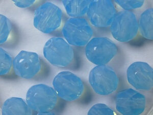 FP1-06-61000 Milky Aquamarine Czech Glass Facet Firepolish 6 mm 25 stuks - Afbeelding 1