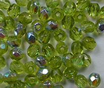 FP1-03-50230X Olivine AB Czech Glass Facet Firepolish 3mm 50 stuks - Afbeelding 1