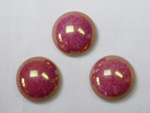 CAB-R18-03040-14495 Pink Coral Lumi Czech Round Cabochon 18 mm