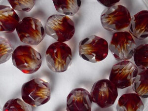 FP1-06-90111 Crystal Garnet Czech Glass Facet Firepolish 6 mm 25 stuks