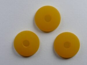 Pol-hr10-02 10 mm Polaris halfronde kraal, saffraan - Afbeelding 1