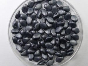 GB-23980-84400 Gekko beads, 3x5 mm, Jet Hematite Matted