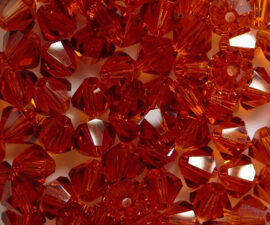 SW-05-INRE 5 mm Indian Red Swarovski Element Bicones - Afbeelding 2