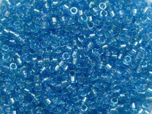 DB-11-2382 Fancy Lined Aqua Miyuki Delica's 11/0