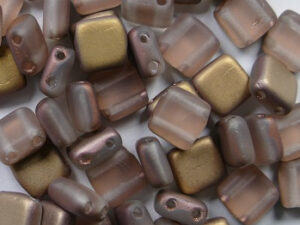 CMT-00030MC Matte Apollo Gold CzechMates Tile Bead 25 Pc.