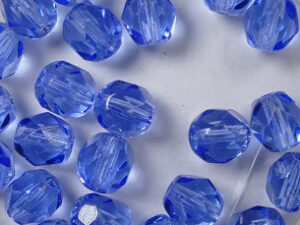 FP1-06-30030 Medium Sapphire Czech Glass Facet Firepolish 6 mm 25 stuks - Afbeelding 1