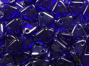 CMTR-30090LE 2 hole Triangle Beads, 6 mm, Czech Mates, Cobalt Vega