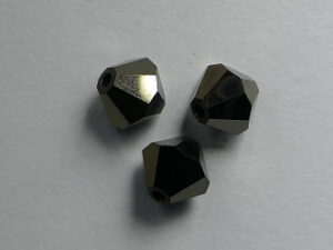 SW-05-JETNT2 5 mm Jet Nut 2x Swarovski Element Bicones - Afbeelding 1