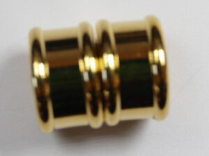 Magnetische 'bamboe'sluiting, 20x15 mm, Goudkleurig