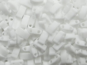M-HTL-0402F Opaque Matte White Miyuki Half Tila Beads