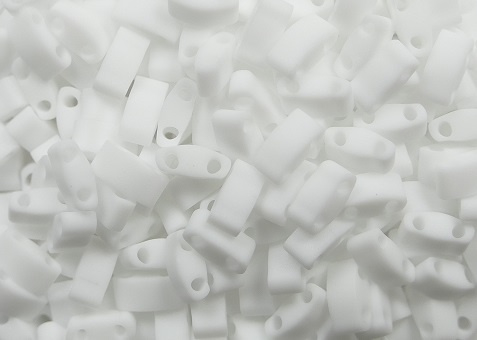 M-HTL-0402F Opaque Matte White Miyuki Half Tila Beads M-HTL-0402F Opaque Matte White Miyuki Half Tila Beads