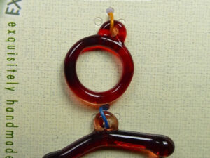 TGL-01-GT Toggle Clasp, kapittelsluiting, 1 streng , glas: garnet