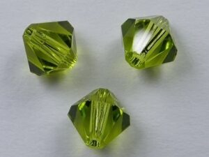 6 mm Light Olivine Swarovski Element Bicones, op=op! - Afbeelding 1