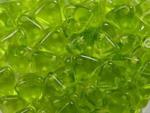 CMTR-50230 2 hole Triangle Beads, 6 mm, Czech Mates, Olivine