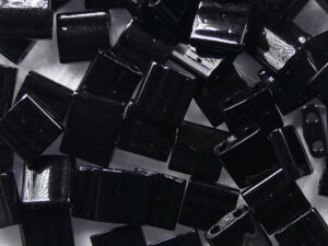 TL-0401 Black Miyuki Tila Beads 5x5 mm