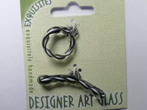 TGL-01-JET/WHITE Toggle Clasp, kapittelsluiting, 1 streng , glas: jet/white swirl