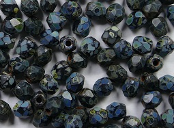 FP1-03-23980MT Matte Jet Picasso Czech Glass Facet Firepolish 3mm 50 stuks - Afbeelding 1