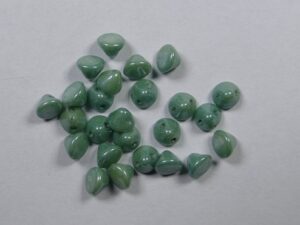 Button Beads, Chalk White Teal Luster 50 Pc.