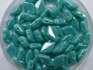 GD-63130-14400 Green Turquoise Luster Matubo GemDuo 10 gram - Afbeelding 1