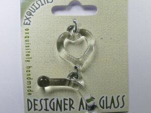 TGL-02-CRYS Toggle Clasp, kapittelsluiting, 1 streng , glas, hartvormig: crystal-kleurig