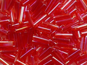 M-BGL-6-0254 Transparent Red AB Miyuki Bugles 6mm